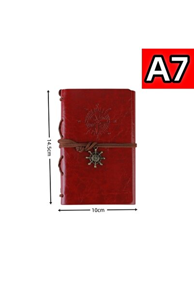 Choice دفتر ملاحظات أحمر عتيق A7 للأطفال والبالغين، مذكرات سفر، غلاف ناعم من جلد البولي يوريثان، ورق كرافت قابل للاستبدال