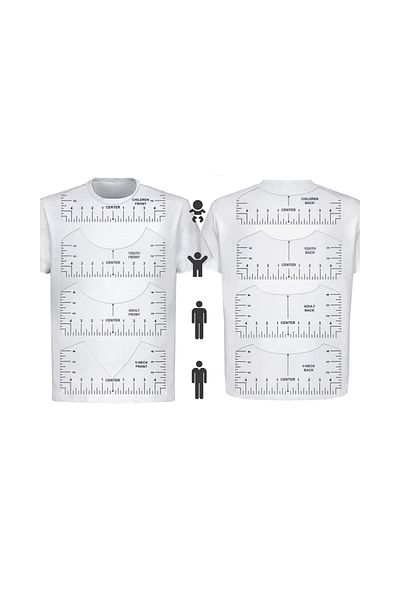 Choice 8pcs- Ruler T-shirt Stitching Ruler, V-neck Round Neck PVC Calibration Ruler, T Shirt Ruler Alignmen