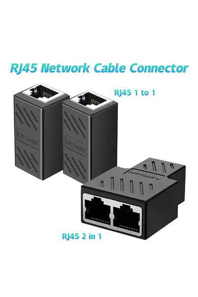 choice2 RJ45 Kit RJ45 Coupler Cat6 Cat5e Ethernet Cable Extender Adapter 1000Mbps LAN Connector In Line Coup