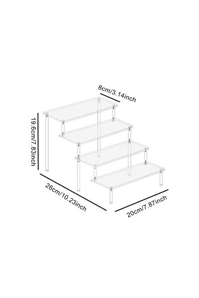 Choice 20x8cm 4 layer 1-4 Tier Acrylic Display Stand Durable Display Rack For Cupcake Perfume Doll Transpar