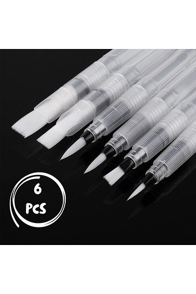 Choice 6pcs Water Brush Watercolor Brush Pens, 6/12/18 Pcs, Water Brush For Watercolor, Water Color Pen, Wa