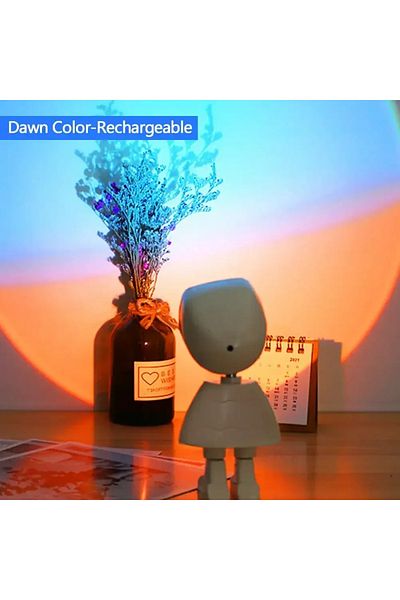 Choice Rechargeable Dawn Color Rechargeable Astronaut Robot Rainbow Projection Sun Lamp Table Night Light S