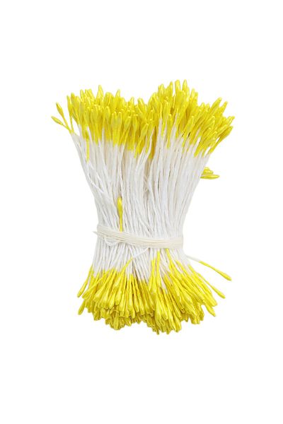Choice Yellow 360pcs 1mm Pearlescent Simulated Flower Stamens for Flower Arrangements and DIY Crafts Pearle