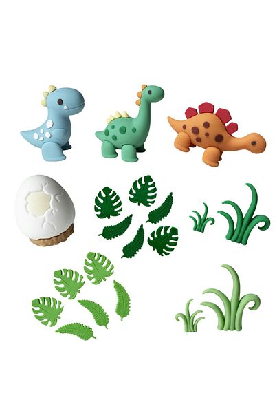 Choice 20pcs 20Pcs Dinosaur Cake Toppers Banana Leaves Grass Decoration Happy Birthday Cupcake Topper Baby