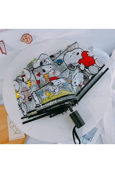 Choice Manual Cartoon Animation Stitchie Fully Automatic Transparent Umbrella Internet Celebrity Folding Th