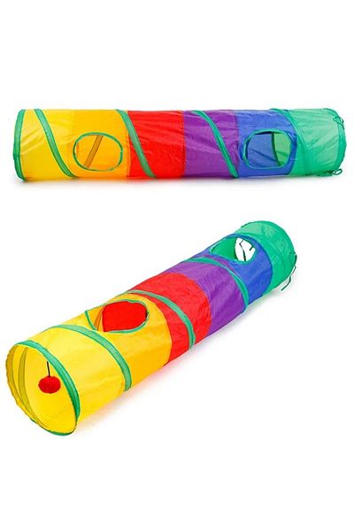 Choice XL Rainbow Channel Rainbow Cat Tunnel Pet Tube Collapsible Play Toy Indoor Outdoor Kitty Puppy Toys