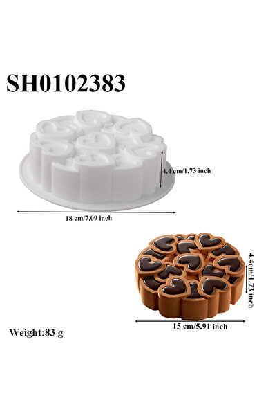 Choice SH0102383 قوالب كيك سيليكون بتصميم قلب أو وردة رومانسية، قالب كيك موس ...
