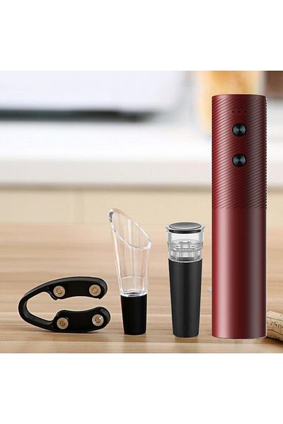 Choice Burgundy Rechargeable Electric Wine Bottle Opener Set Automatic Red Wine Corkscrew USB Charging Wine