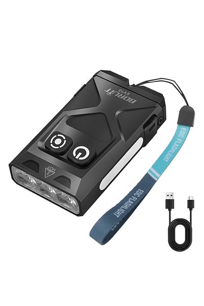 Choice Colorful BORUiT EV15 LED UV EDC Flashlight Magnet Keychain Work Light Type-C Rechargeable Torch Hat