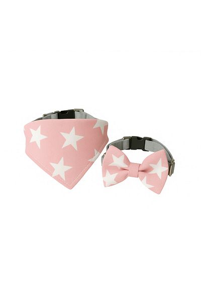 MS Pet Design Adjustable Cat Dog Bandana Bow Tie Set