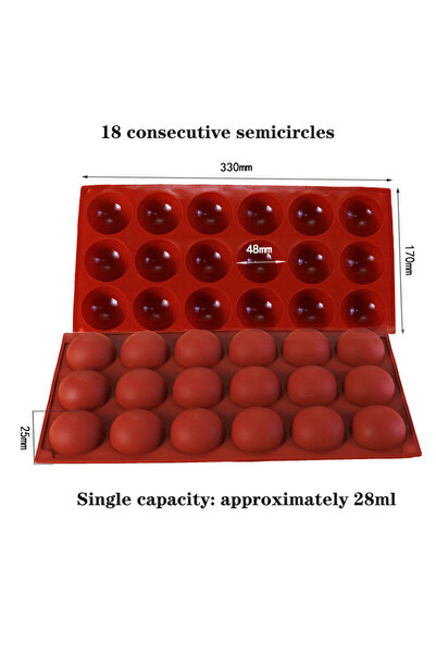Choice 18 قالب كيك سيليكون نصف دائري، أداة خبز كعكة القمر، كرة الشوكولاتة، ساندويتش