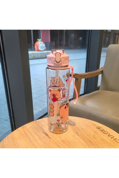 Choice كوب مياه للأطفال وردي 800 مل، كوب كرتوني إبداعي مع شفاطات، زجاجة مياه ...