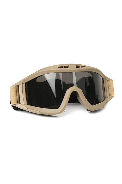 Choice Gray Lens Khaki New Airsoft Tactical Goggles 3 Lens Windproof Dustproof Shooting Motocross Motorcycl