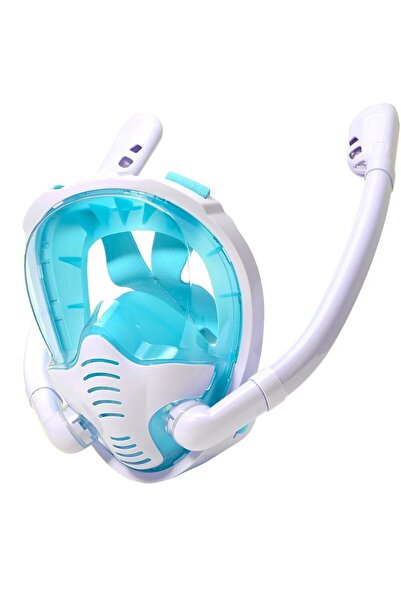 Choice S/M K3S-GreenWhite Full Face Snorkel Mask 180°Panoramic View Silicone ...