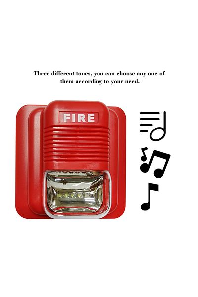 Choice Fire Alarm Warning Strobe Siren Horn Sound & Strobe Alert Security System for Home Office Hotel R...