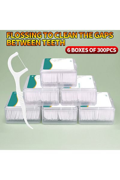 Choice 300PCS - Fine and smooth polymer disposable dental floss stick, toothpick, interdental cleaning s...