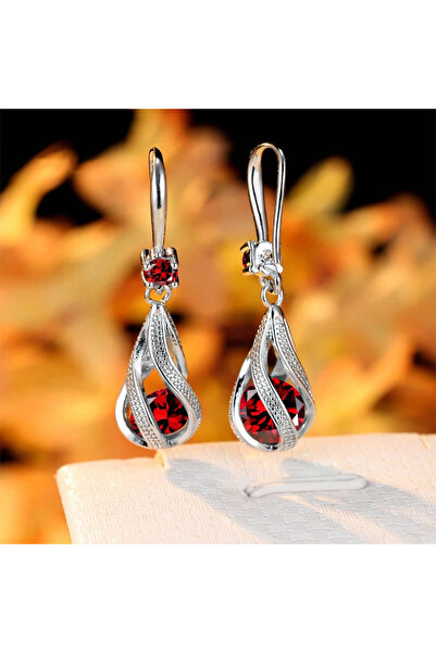 Choice AEH05265 أقراط مشبكية أنيقة مرصعة بالزركونيا المكعبة بتصميم فانوس أقرا...