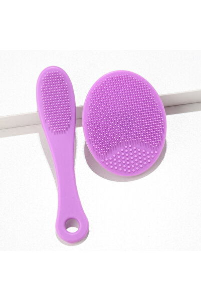 Choice1 Purple 2pcs Set Facial Cleansing Brush Black Head Removal Brush Makeu...