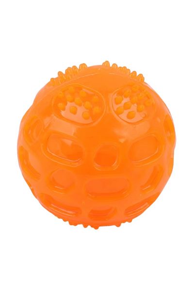Choice Orange Pet Dog Cat Puppy Sounding Toys Polka Squeaky Tooth Cleaning Balls Playing Balls Pet Teeth Ch