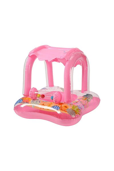 Choice for 0-5age pink Baby Swimming Float with Sun Canopy Toddler Inflatable Swim Ring Pool Toys for 0-5Y