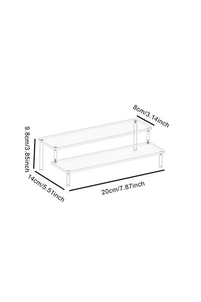 Choice 20x8cm 2 layer 1-4 Tier Acrylic Display Stand Durable Display Rack For Cupcake Perfume Doll Transpar