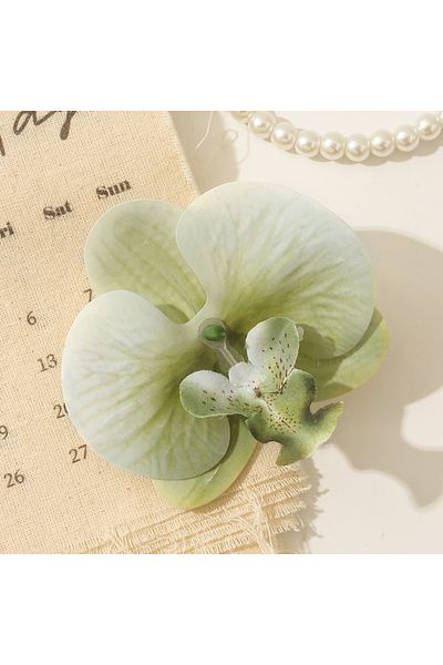 Choice 5pcs Light Green 5/10pcs Phalaenopsis Artificial Butterfly Orchid 9.5CM Fake Flowers Heads Wedding D