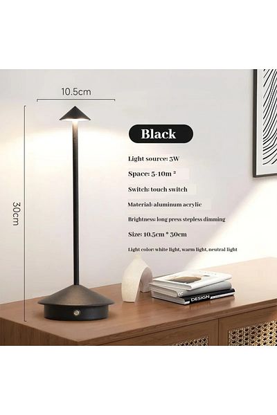 Choice USB Plug Black Type-C Rechargeable Table Lamp Creative Dining Touch Led Hotel Bar Coffee Pina Table