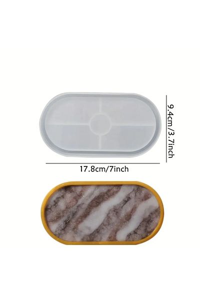 Choice coaster mold 1pc Oval coaster epoxy resin clay casting silicone mold storage gypcrown tray mold DIY