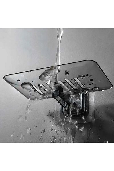Choice Black 1PC Transparent Drain Soap Holder No Punch Paste Wall Mounted Shower Toilet Suitable For Plast