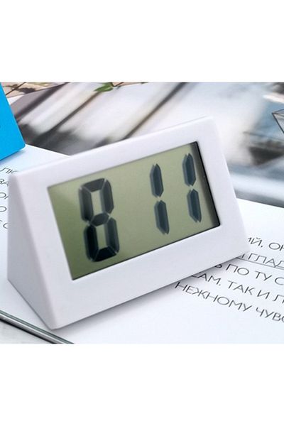 Choice white Simple Desktop Desktop Clock Mini Digital Small Desktop Clock Desktop Clock Silent Small Alarm