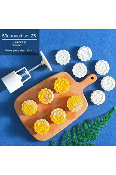 Choice قالب كعكة القمر C للعائلة، قالب كعكة القمر المضغوط يدويًا على شكل زهرة...