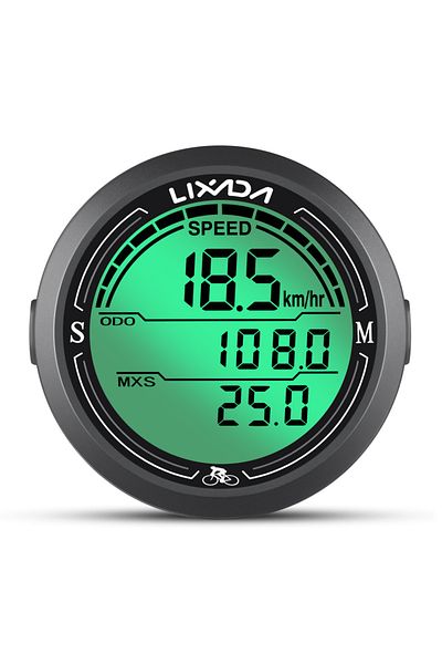 Choice White Screen Wired Bike Speedometer IP67 Waterproof Round Shaped Bike Computer Large LCD Dispaly Bac