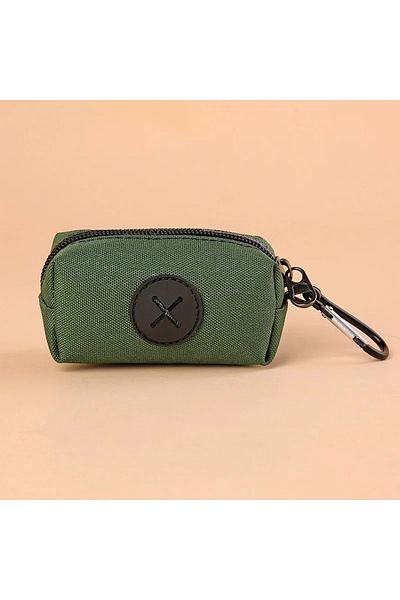 Choice G Canvas Dog Poop Bag Holder, Outdoor Pet Waste Bag Dispenser with Carabiner Clip, Animal Waste Col.