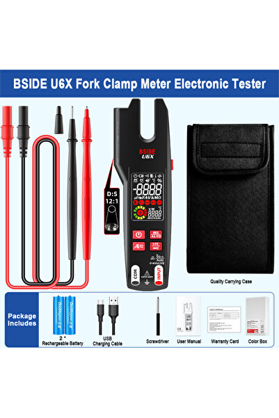 Choice1 U6X BSIDE U6 مقياس التيار الكهربائي الرقمي شوكة احترافية 600 أمبير مق...