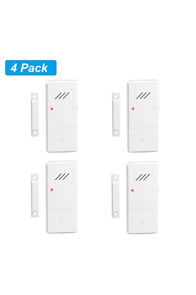 Choice 4 Pack Camluxy Refrigerator Door Alarm When Opened 60 Seconds Time Delay 90dB Loud Ultra-Slim Fridge