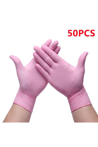 Choice S Pink 50pcs 20/50/100pcs Pink Nitrile Gloves Disposable Powder & Latex Free Kitchen Gloves Women Be