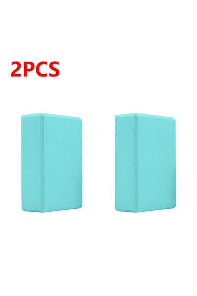 JOCESTYLE 2PCS Aqua Blue EVA Yoga Block Solid Color Yoga Balance Bricks Moisture-Proof High Density Yoga Block