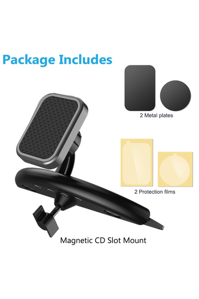 Choice حامل مغناطيسي أسود مثبت في السيارة للهواتف المحمولة ومدخل أقراص CD مدم...