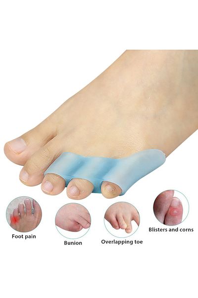 Choice Blue-2Pcs Pexmen 2Pcs Pinky Toe Separator and Protectors Gel Toe Separators for Overlapping Toe Curl
