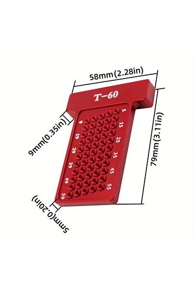 Choice 60mm Woodworking Scribe Metric Inch T-Square Scribing Aluminum Alloy Pocket Ruler Hole Marking Gauge