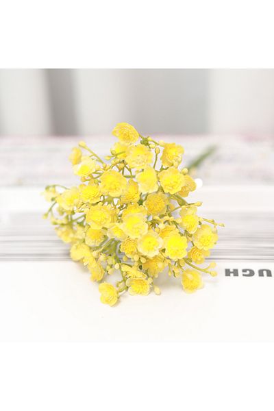 Choice Yellow 6PCS Plastic Baby's Breath Artificial Flowers Pretty Gypsophila Wedding Christmas Arrangement