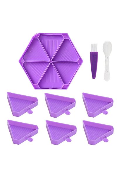 Choice LJ-Purple New Removable 6 Slots Diamond Painting Storage Containers Trays, Diamond Painting Accessor