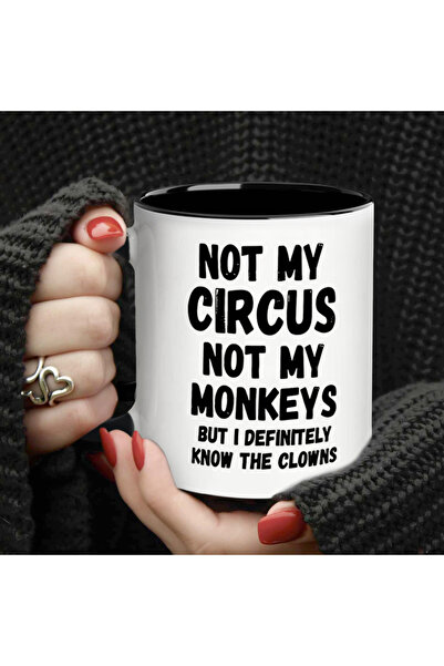 Choice كوب قهوة أسود ١١ أونصة، قطعة واحدة، مطبوع عليه عبارة "ليس سيركي، ليس ق...