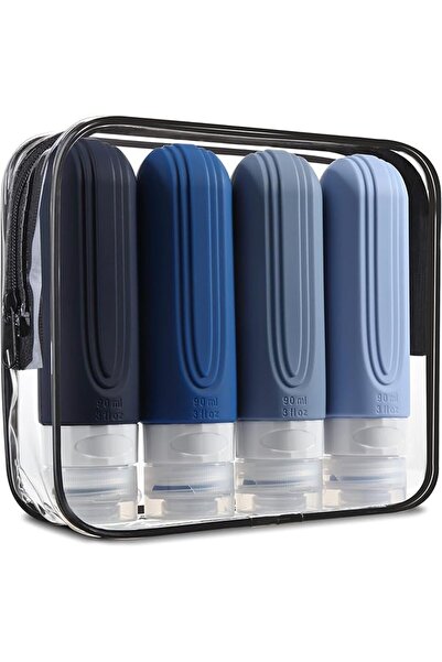 Choice1 زجاجات سفر أخرى من السيليكون DEEP BLUE لمستلزمات النظافة، معتمدة من إ...