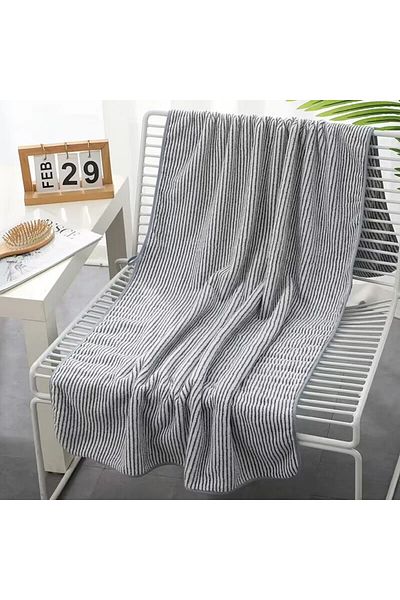 Choice 70x140cm Gray stripe 1 sports towel, thickened fitness coral velvet beach, highly absorbent, soft co