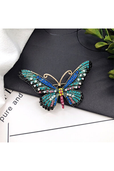 Choice دبوس ياقة من الزركون بتصميم فراشة ملونة من D UILZ للنساء من الكريستال ...