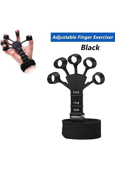 Choice Finger Ex-1 Black 5-60Kg Adjustable Grip Strength Trainer with Finger Exerciser Hand Grip Strengthen