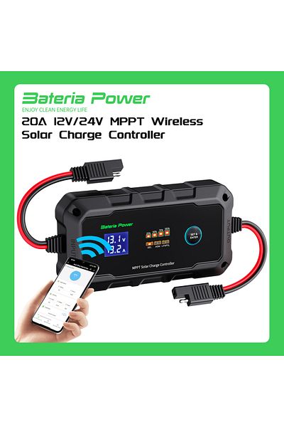 Choice 12-24 20A 20A 12V/24V MPPT Wireless Solar Charge Controller, Bateria Power Intelligent Solar Panel R