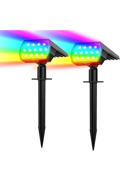 Choice 2pcs Warm White Solar Spot Lights Outdoor52 Led 3 Modes Solar Landscape Spotlights Ip65 Waterproof W