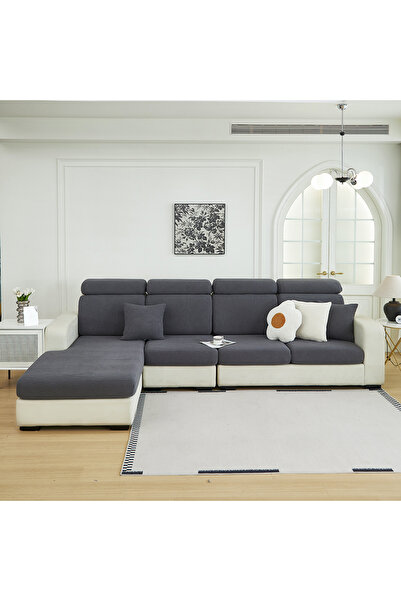 Choice غطاء وسادة M-back رمادي غامق، جديد عالمي، مناسب لجميع فصول السنة، قبعات أريكة بلون واحد، جاكار، شامل كليًا